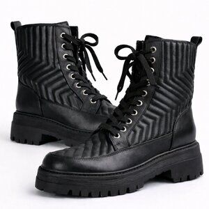Marc Fisher Pierce Quilted Combat Boots – Black – Size 6